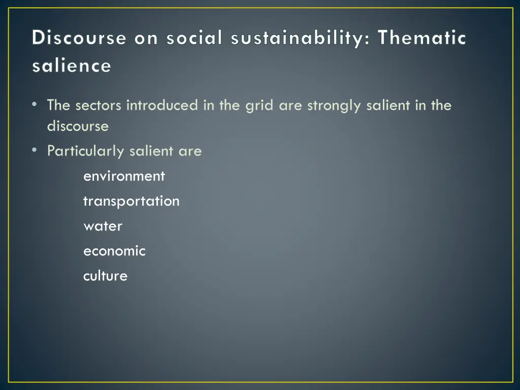 discourse on social sustainability thematic
