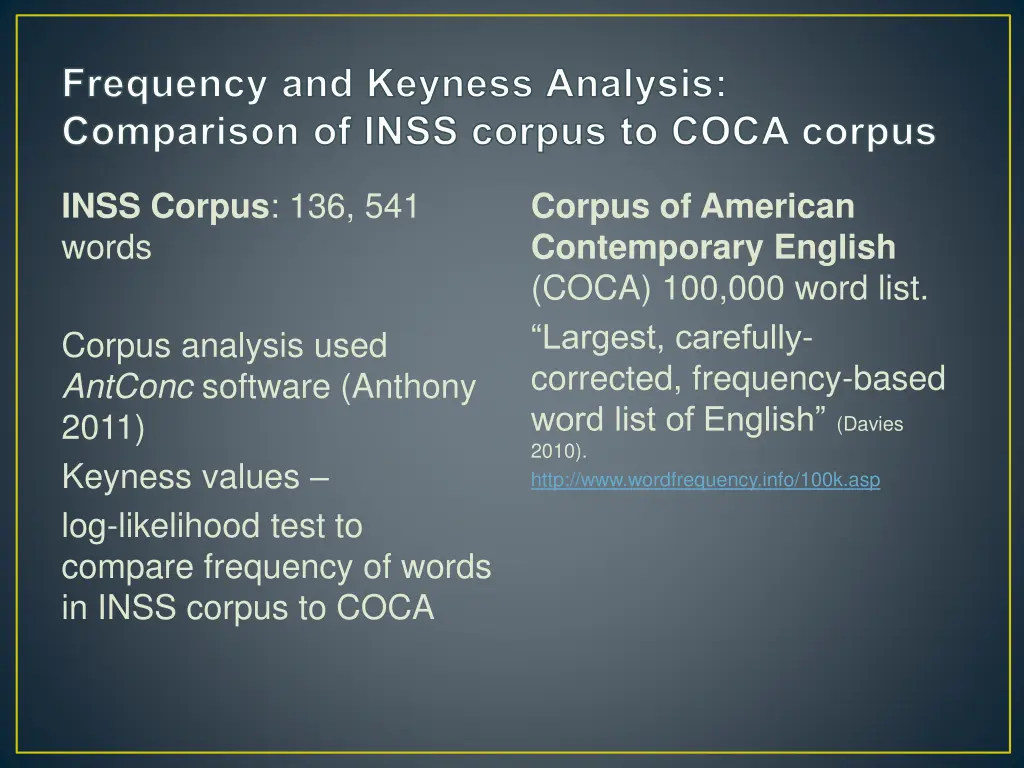 frequency and keyness analysis comparison of inss