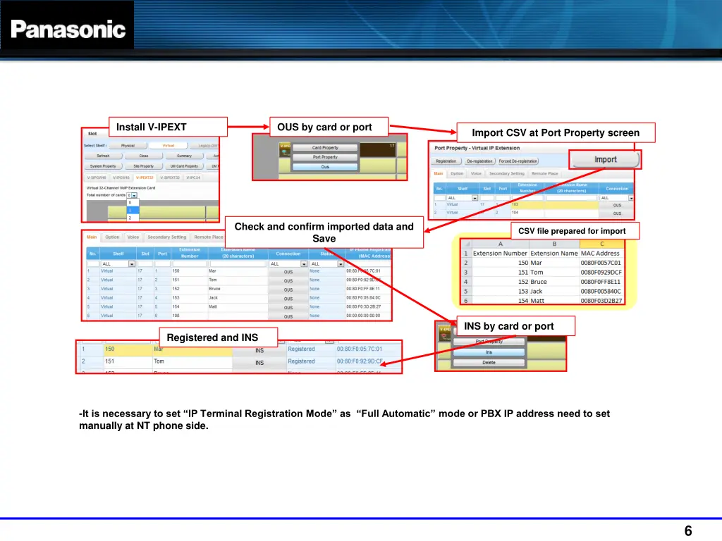how to program nt registration by csv 4