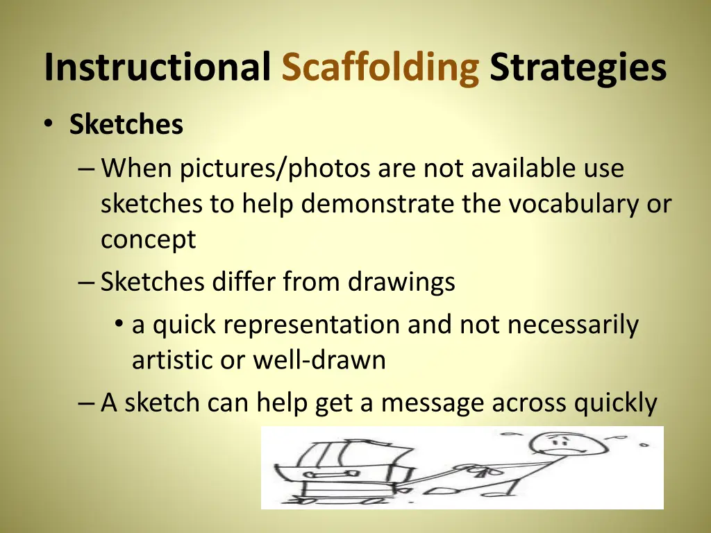 instructional scaffolding strategies sketches