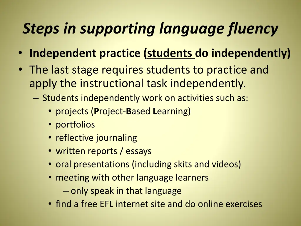 steps in supporting language fluency 1