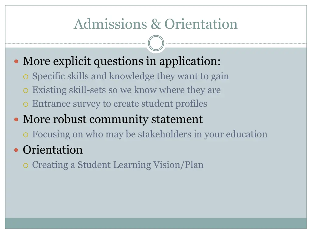 admissions orientation 1
