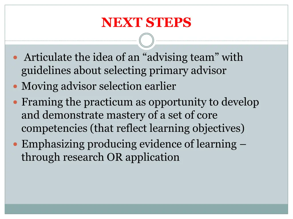 next steps 1
