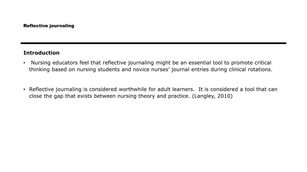 reflective journaling