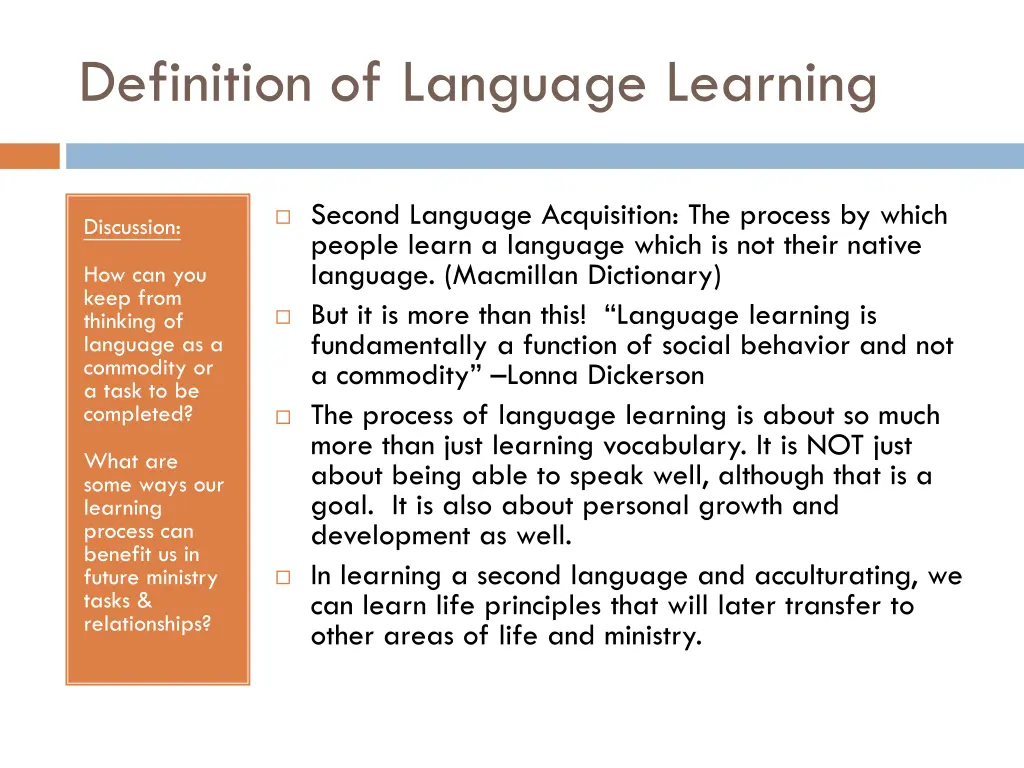 definition of language learning