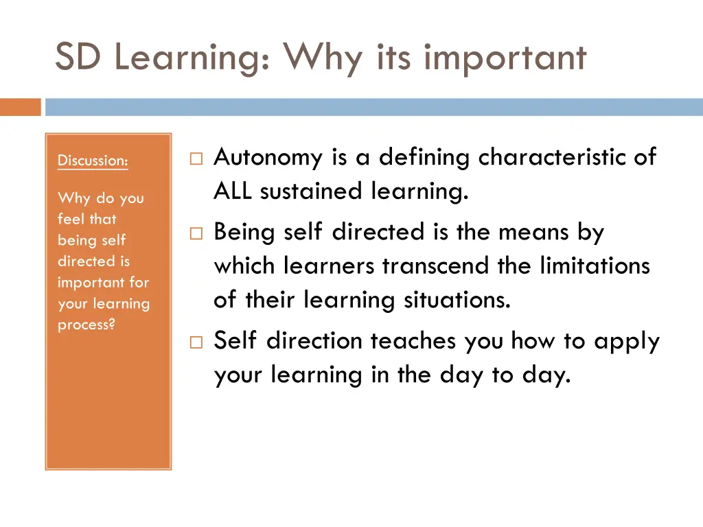 sd learning why its important