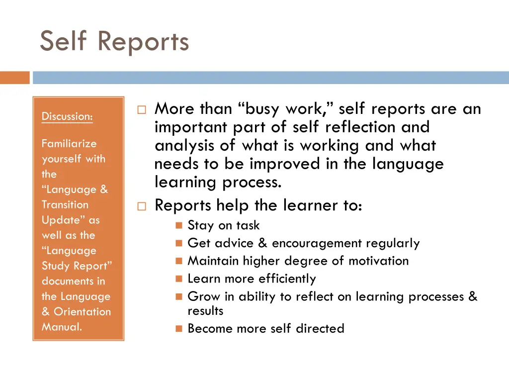 self reports