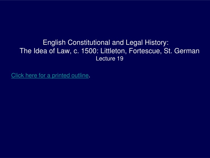 english constitutional and legal history the idea