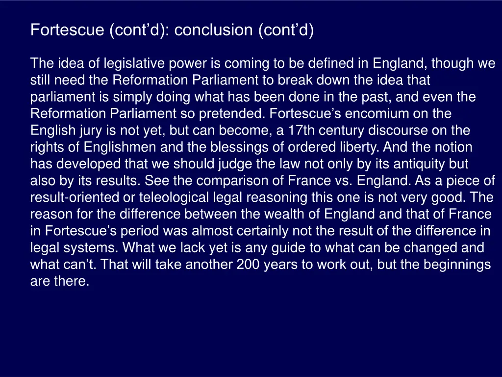 fortescue cont d conclusion cont d