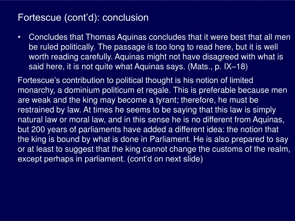 fortescue cont d conclusion