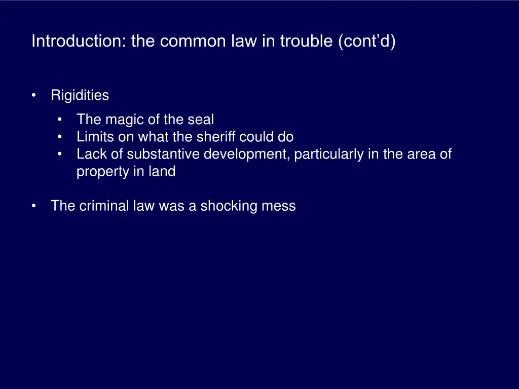 introduction the common law in trouble cont d
