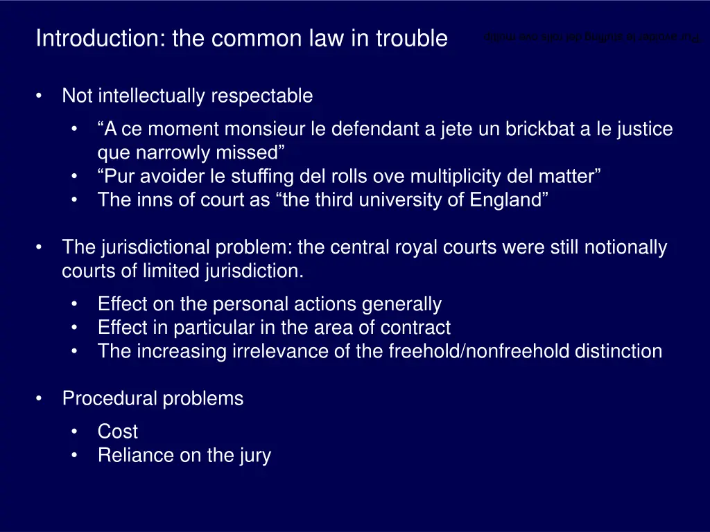 introduction the common law in trouble