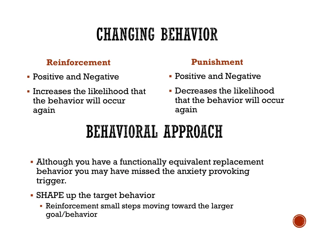 changing behavior