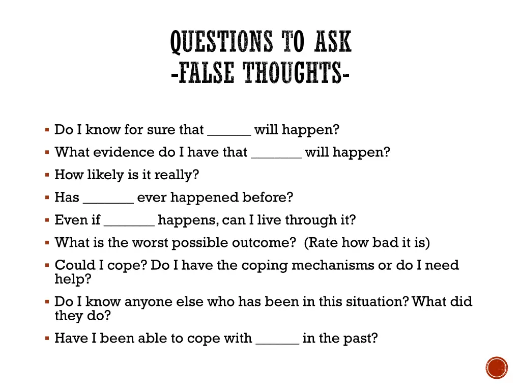 questions to ask false thoughts