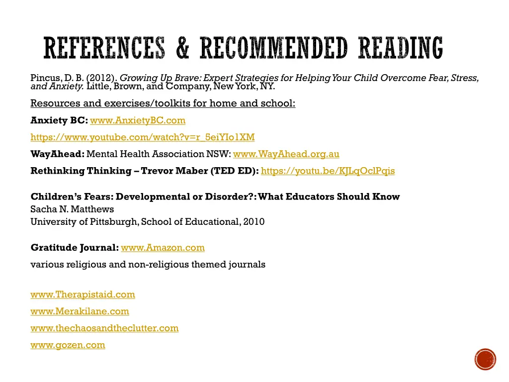 references recommended reading