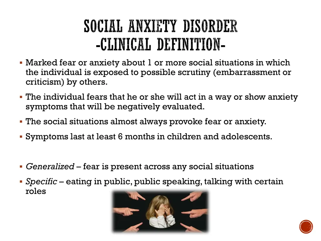 social anxiety disorder clinical definition
