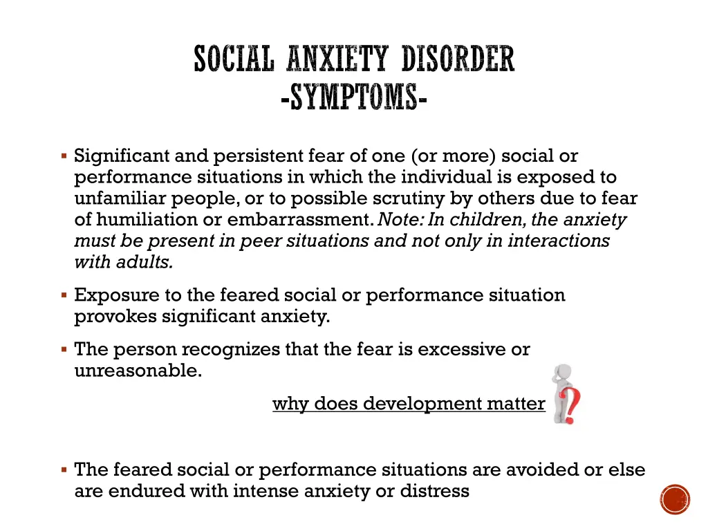 social anxiety disorder symptoms