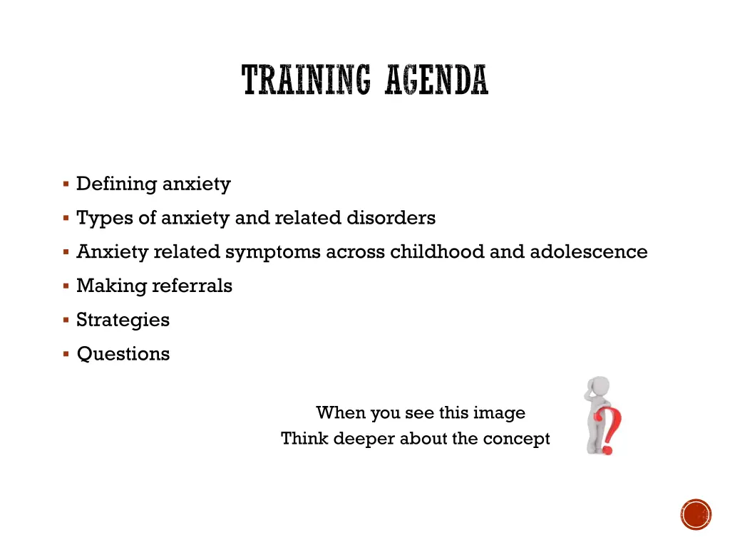 training agenda
