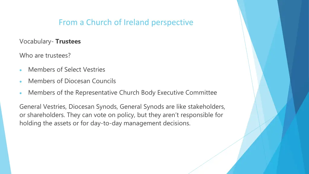 from a church of ireland perspective