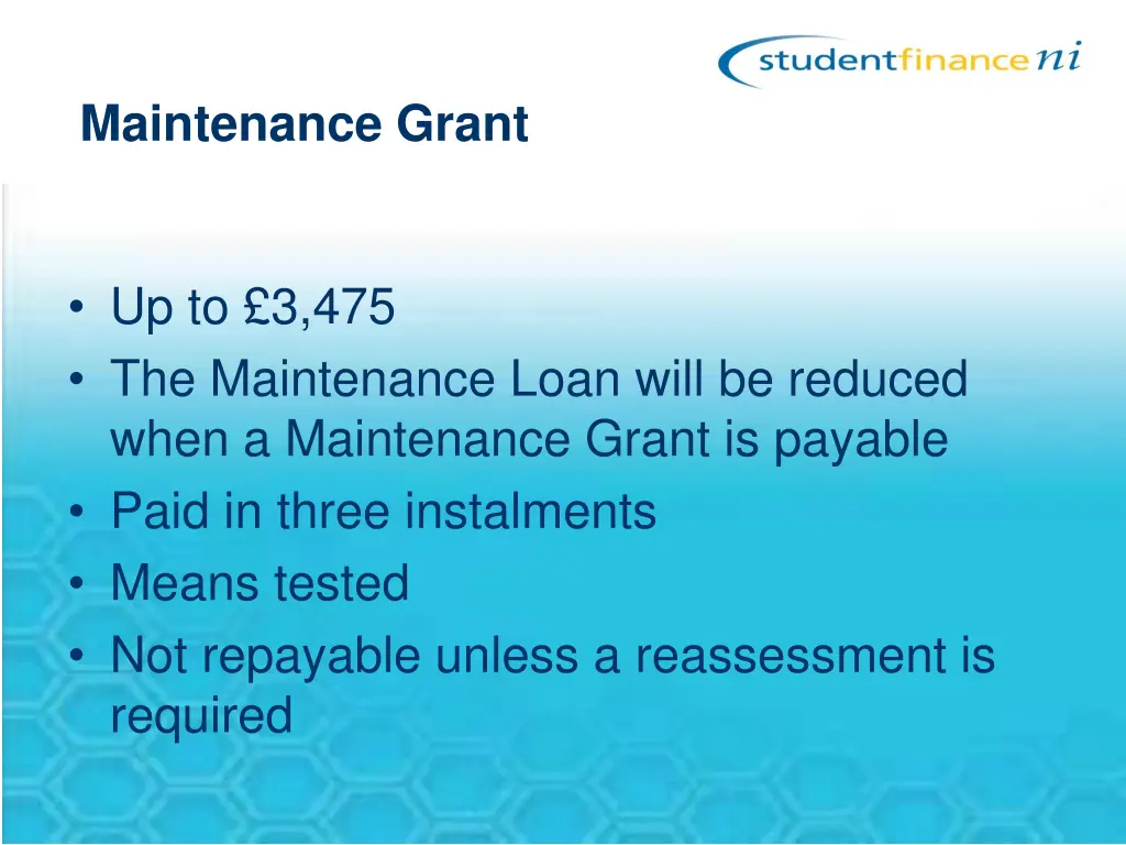 maintenance grant