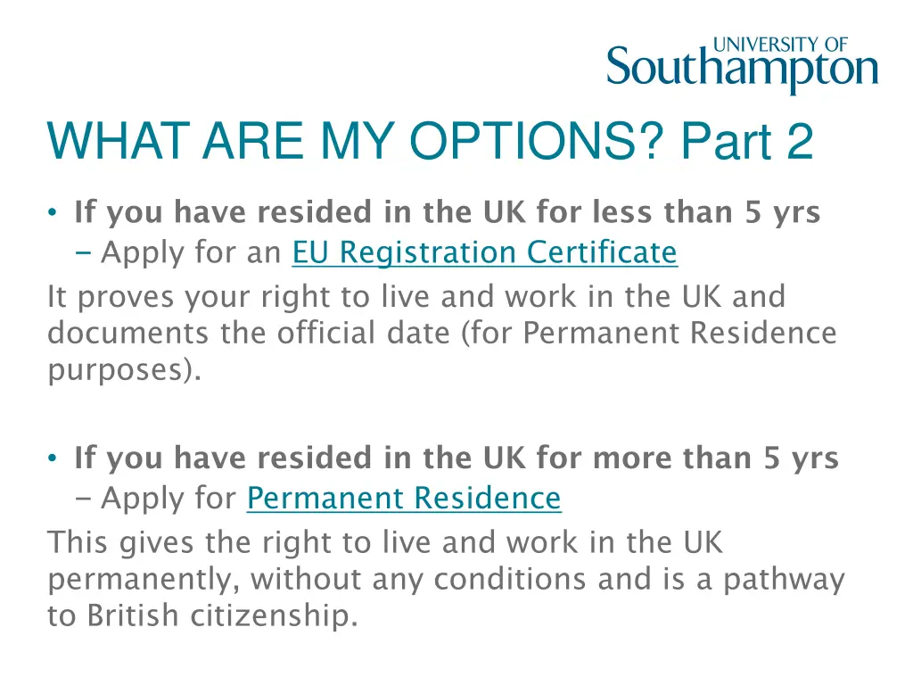 what are my options part 2