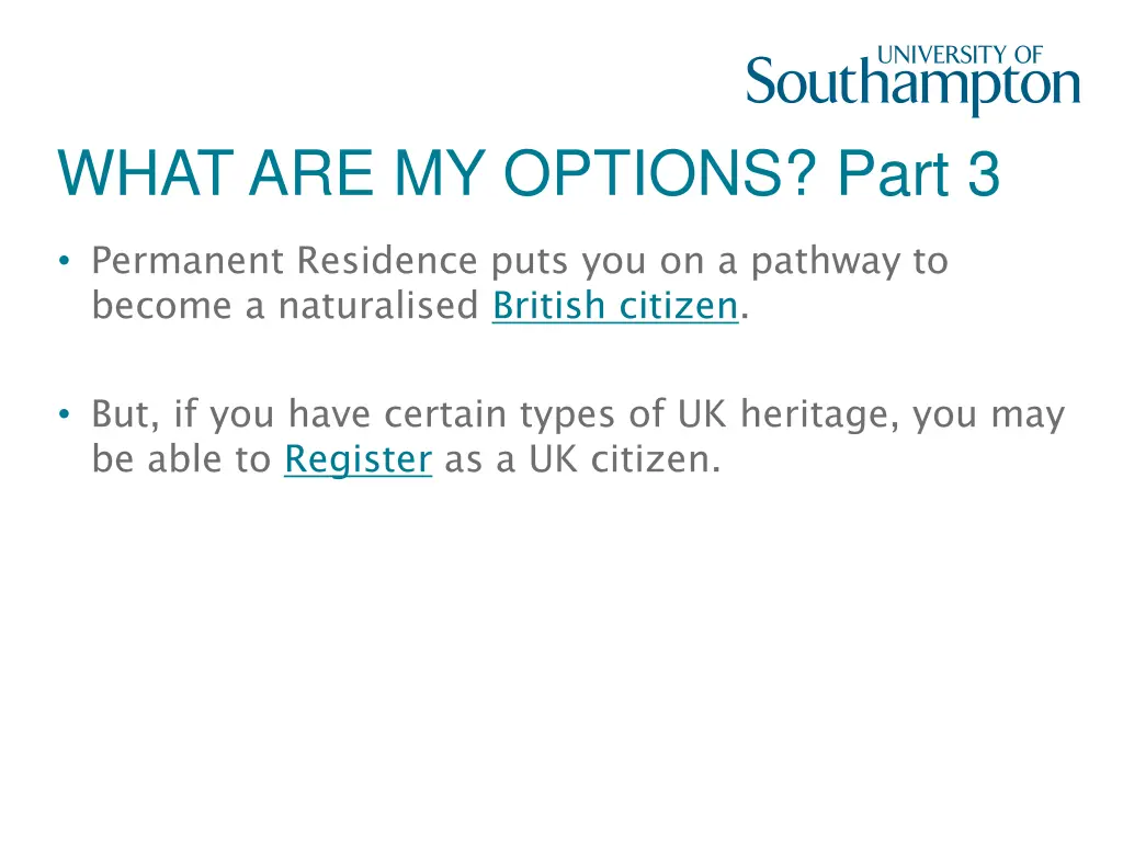 what are my options part 3