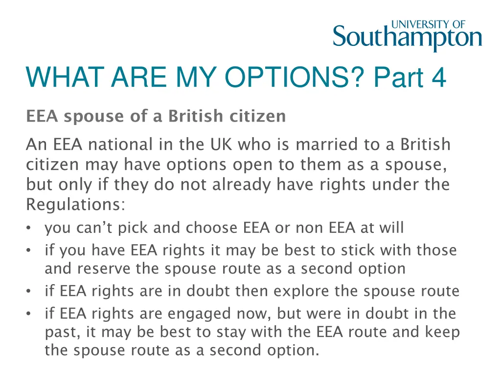 what are my options part 4
