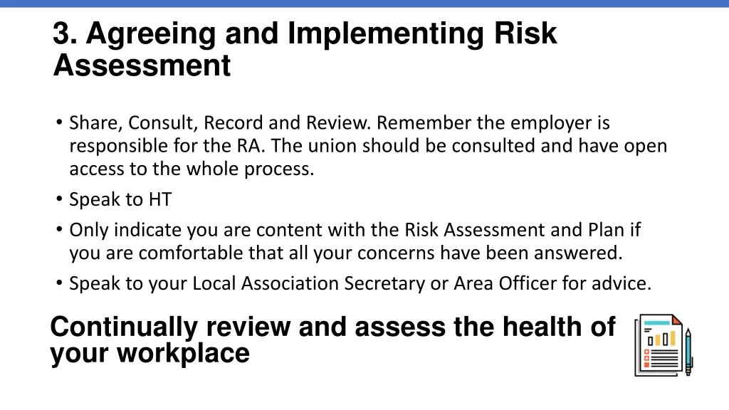 3 agreeing and implementing risk assessment