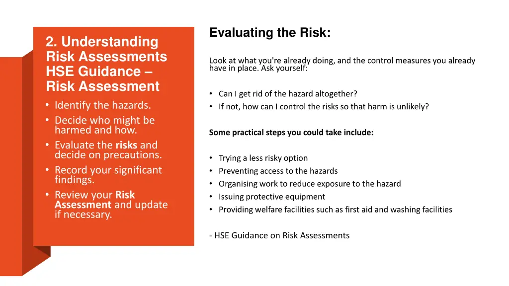 evaluating the risk