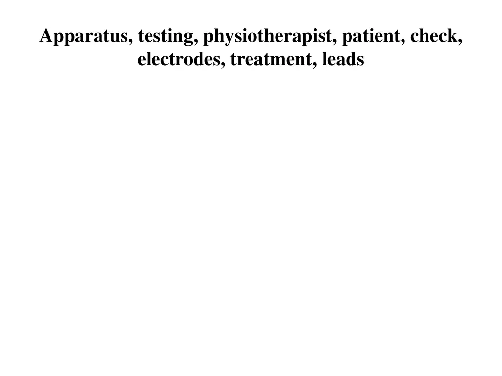 apparatus testing physiotherapist patient check