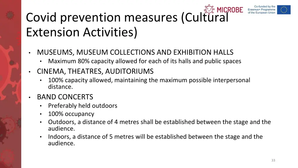 covid prevention measures cultural extension