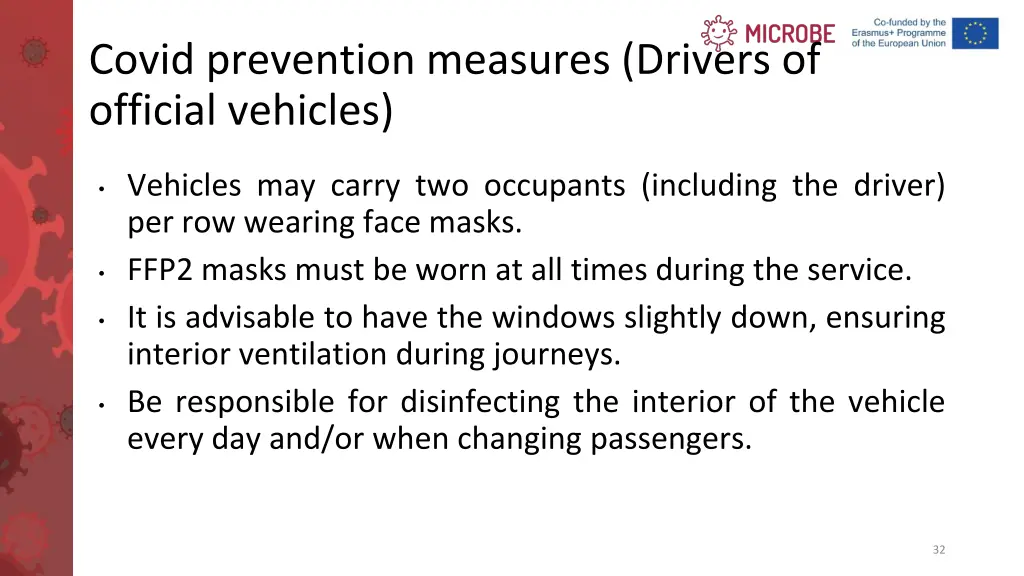 covid prevention measures drivers of official
