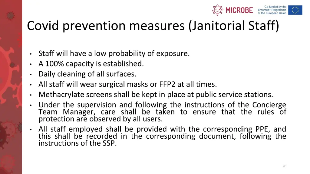 covid prevention measures janitorial staff