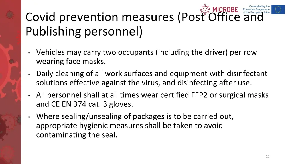 covid prevention measures post office