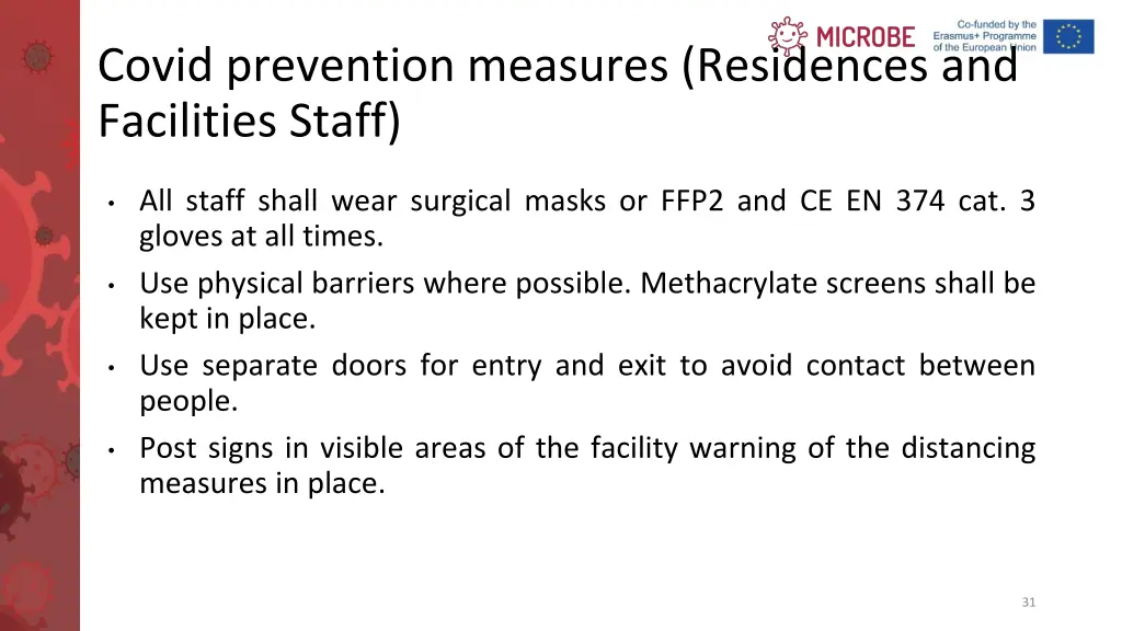 covid prevention measures residences 1