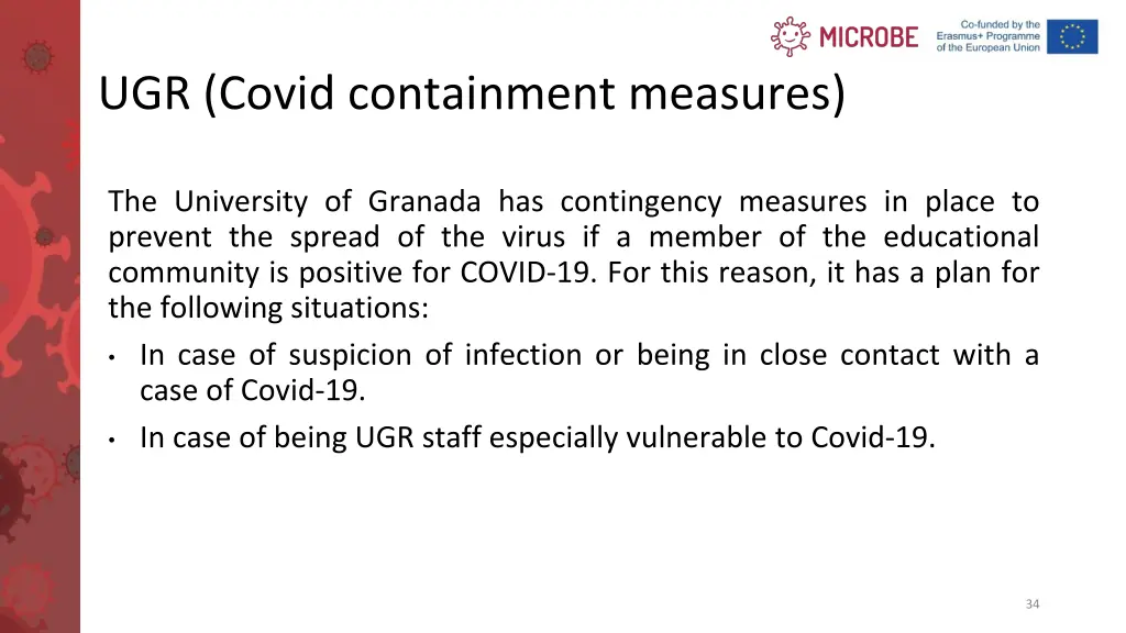 ugr covid containment measures
