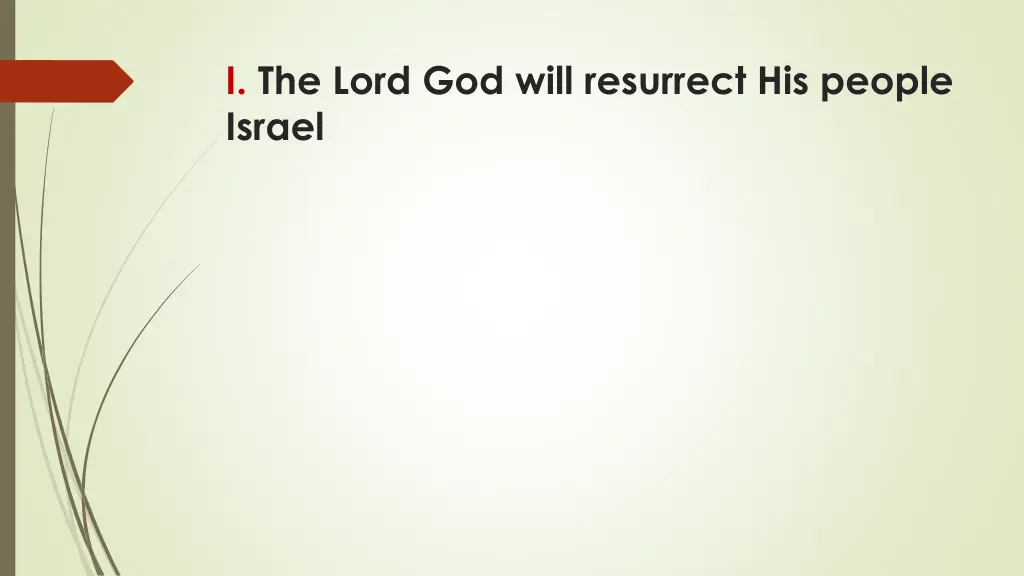 i the lord god will resurrect his people israel