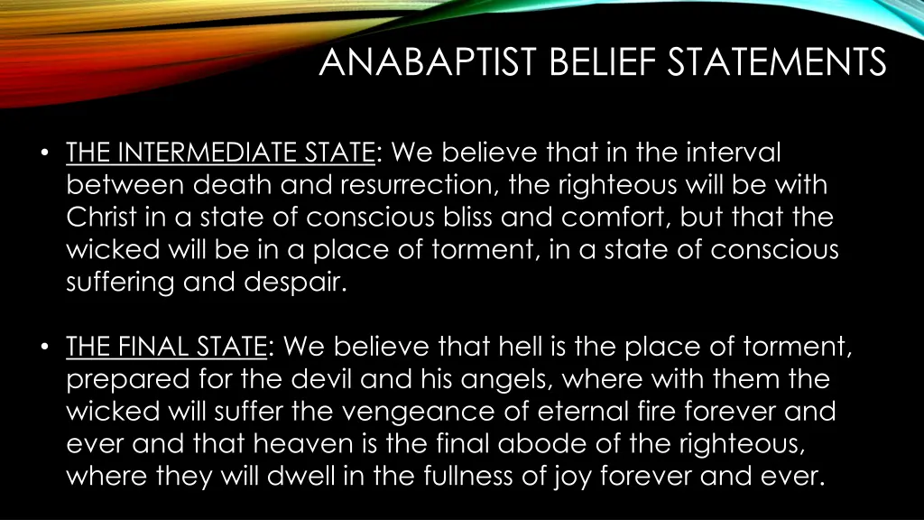anabaptist belief statements