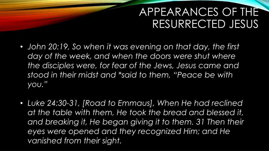 appearances of the resurrected jesus 1