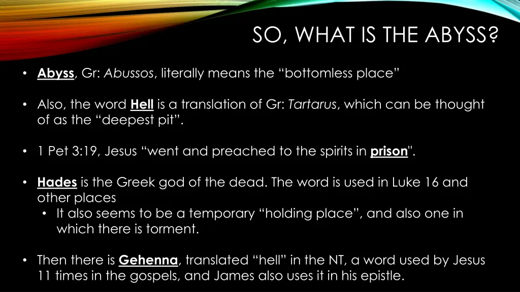 so what is the abyss