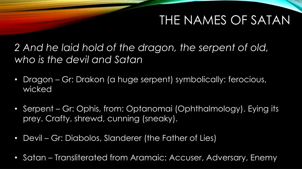 the names of satan