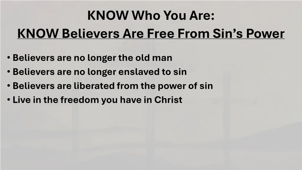 know who you are