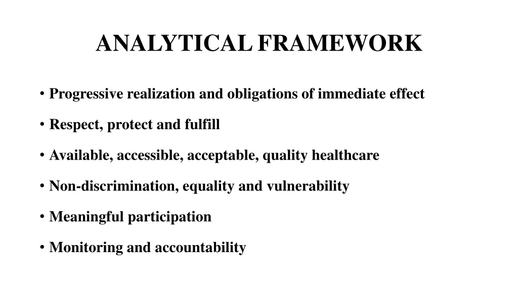 analytical framework