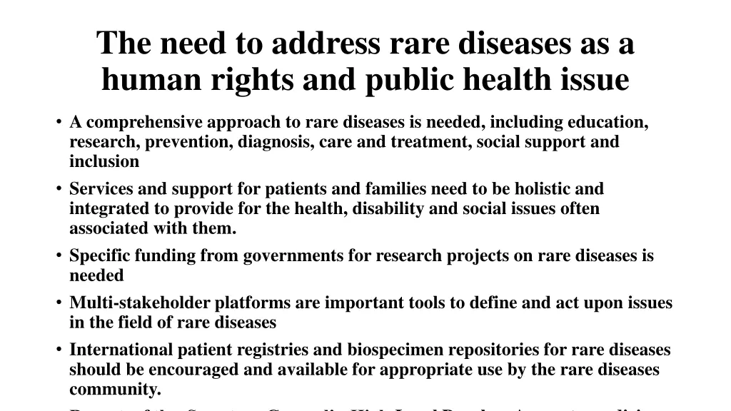 the need to address rare diseases as a human 1