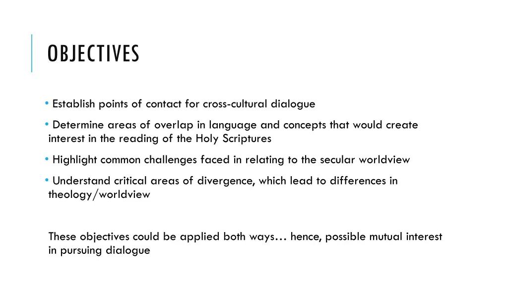 objectives