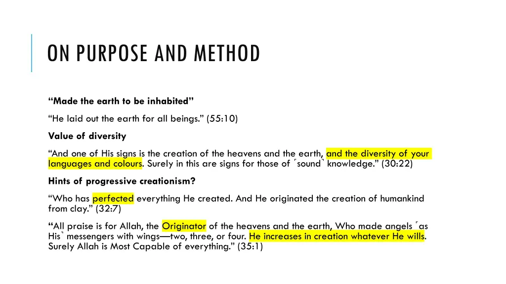 on purpose and method 1
