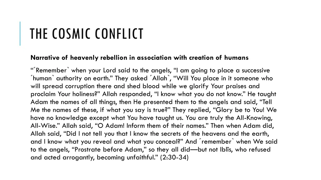 the cosmic conflict