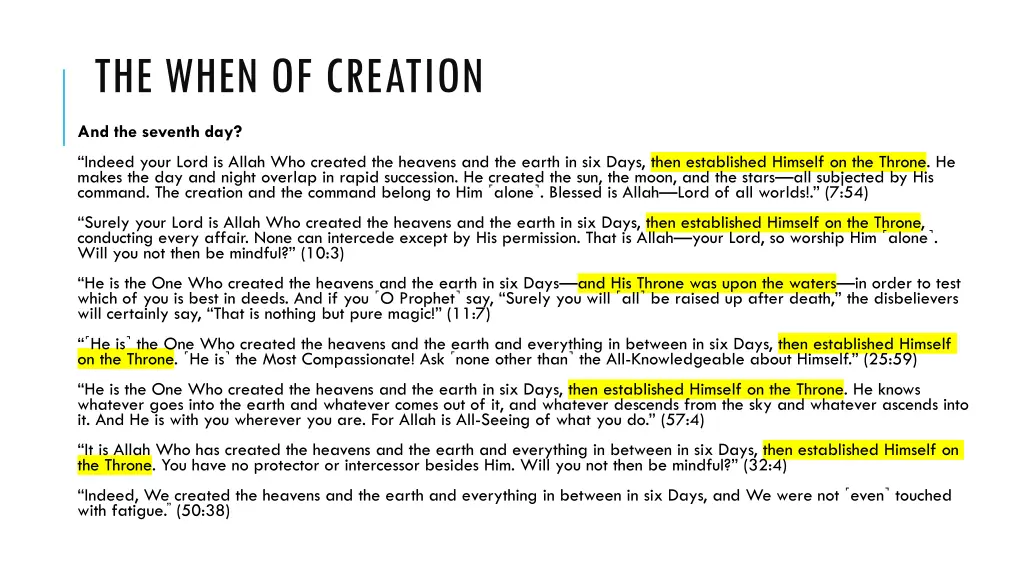 the when of creation 3