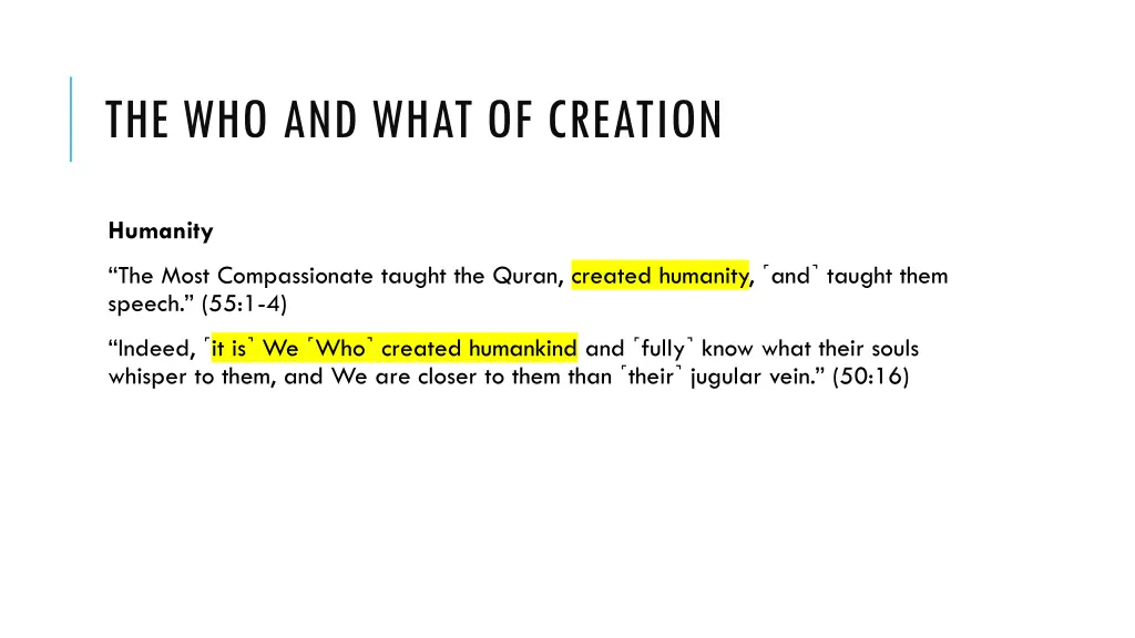 the who and what of creation 10