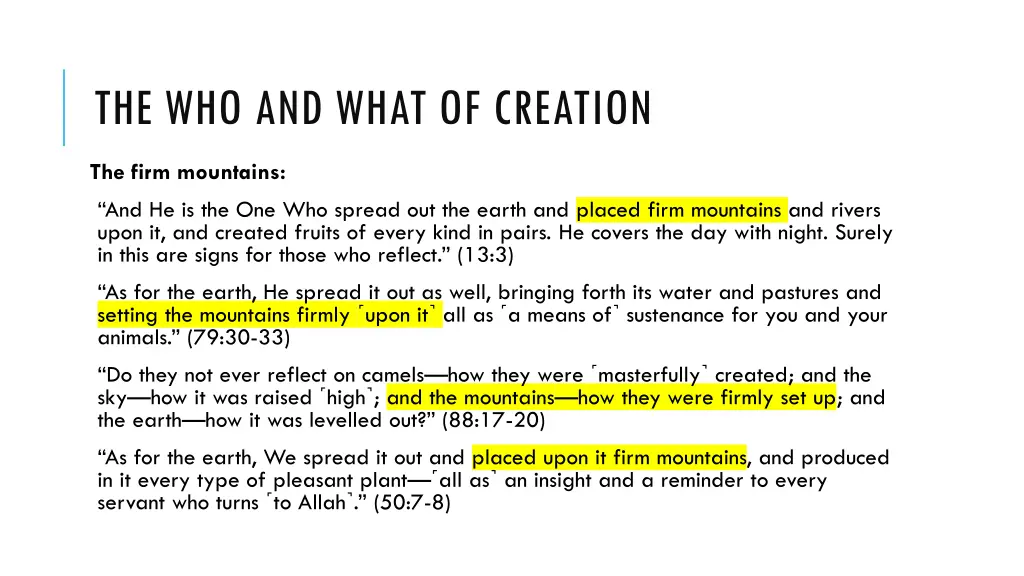 the who and what of creation 5